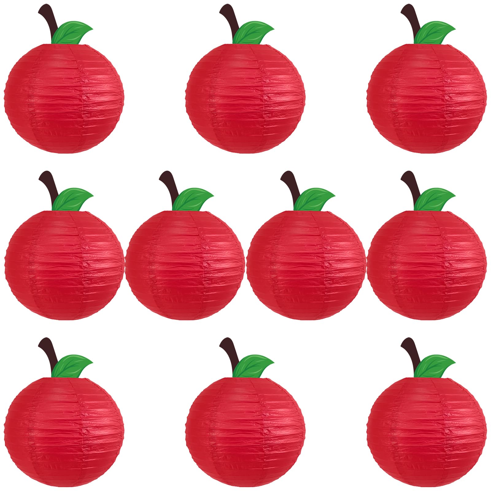 carotoe Fruit Shape Paper Lights 10Pcs, Foldable Hanging Ornaments for Kids Birthday Party Classroom Seasonal Decoration Multicolored Classroom Decoration