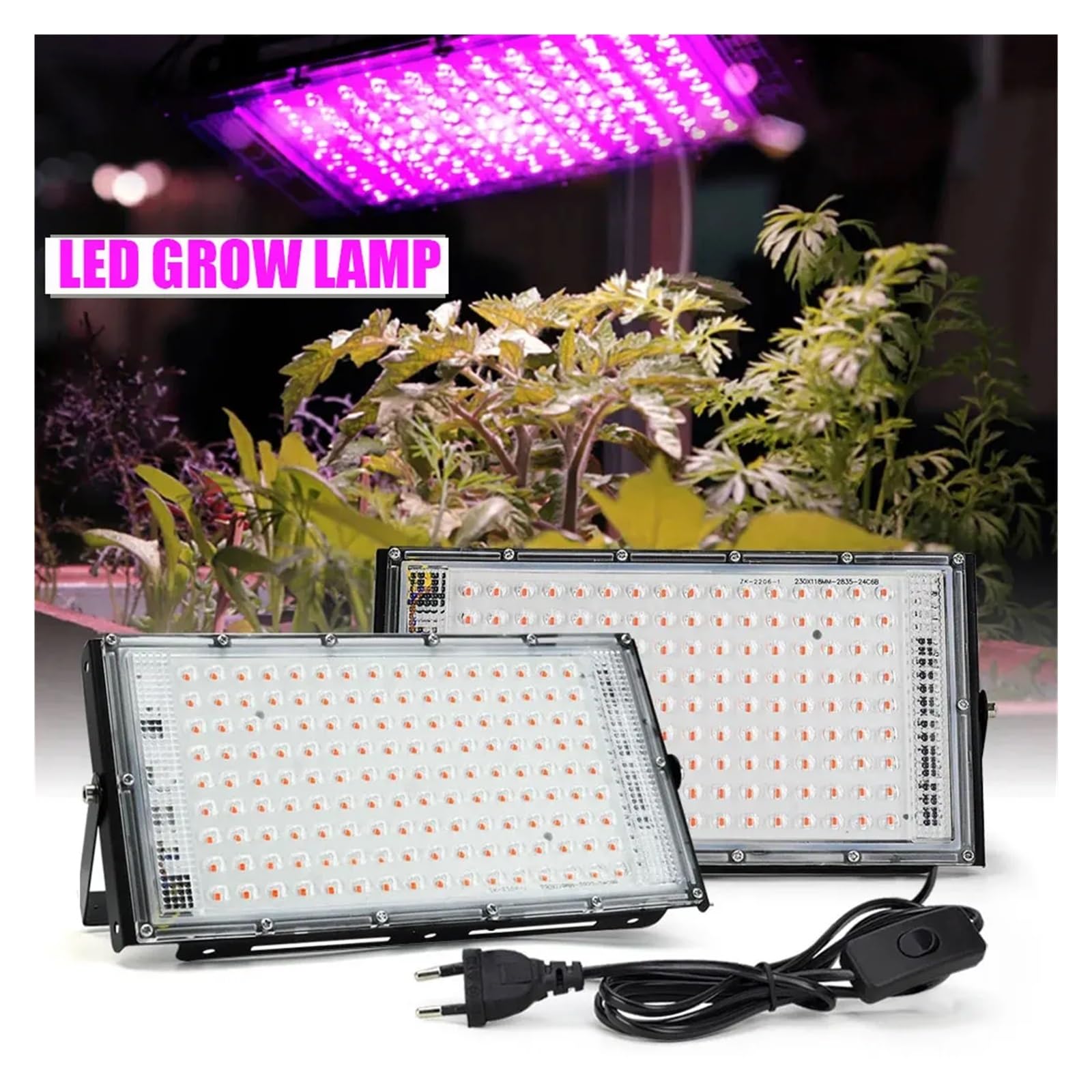 Lampada per Piante, LED Coltiva La Luce Phytolamp Spettro Completo 50W 100W 200W 300W, Lampada for Coltivazione di Piante Phyto Luci Nere for Coltivazione Interna di Fiori(100W)