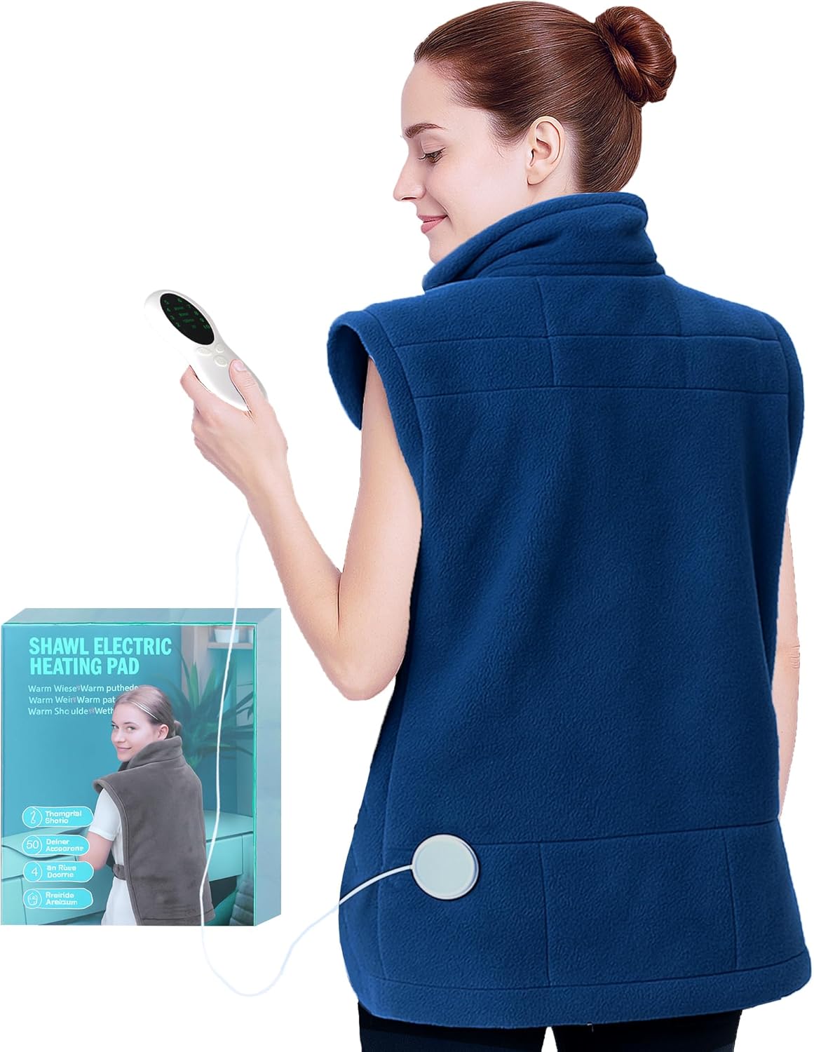 Heating Pad for Neck and Shoulders and Back,Exquisite Gifts for Mom Dad Wife Brother and Sister,Heating Pad for Back Pain Relief, Overheating Protection, Machine Washable