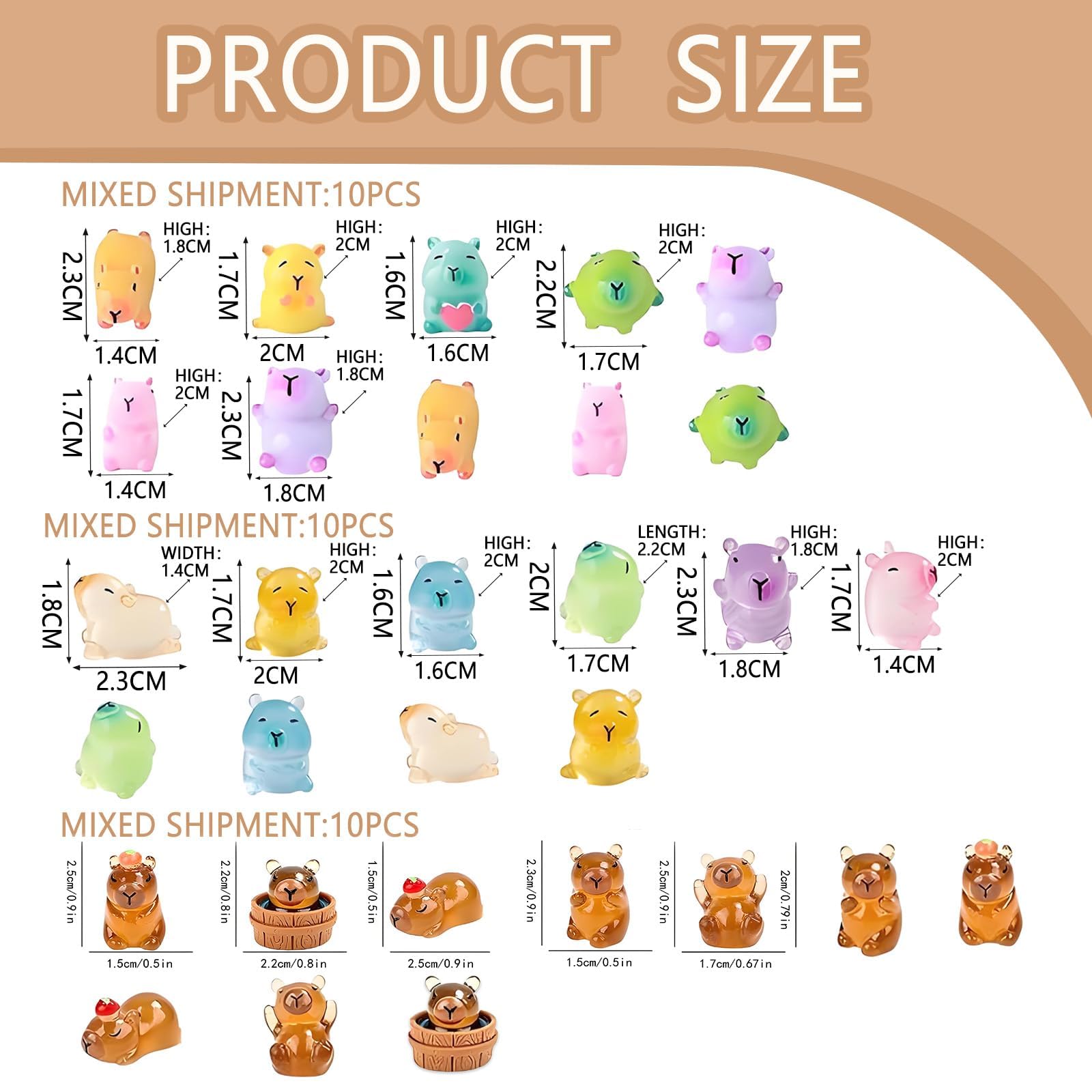 Pddenality 30Pcs Mini Resin Animals Capybara, Randomly Send 10 Pcs of Each of The 3 Styles - Image 2