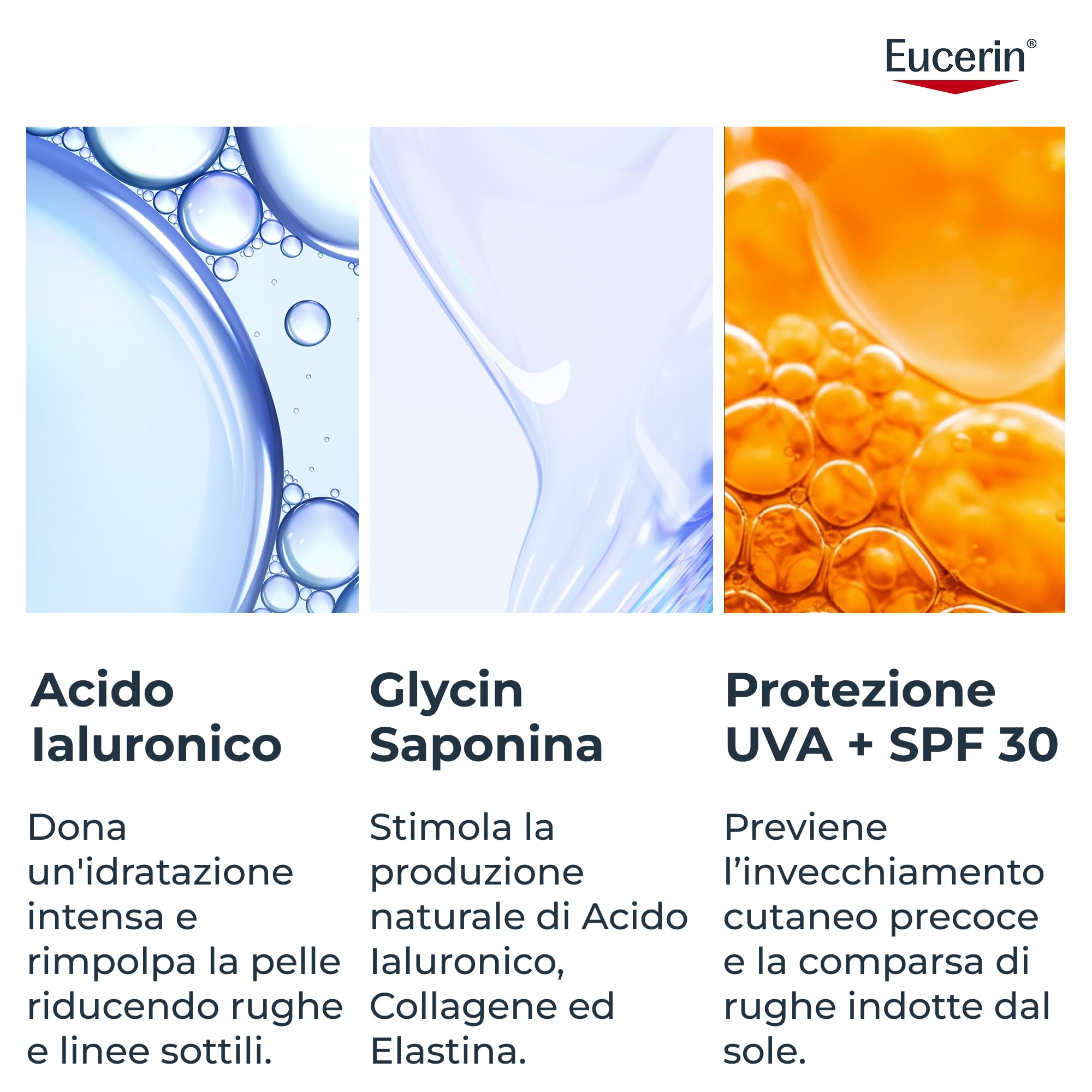 Eucerin Hyaluron-Filler Crema Giorno SPF 30 50 ml, Crema viso antirughe e idratante, Formula con Acido Ialuronico per una pelle ringiovanita adatta per tutti i tipi di pelle