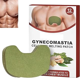 Gynecomastia Cellulite Melting Patch,Gynecomastia Tightening Ginger Patch,Chest Belly Fat Tightening Patch,Anti Cellulite Patch for Gynecomastia,Chest Belly Fat Remove for Men,12pcs