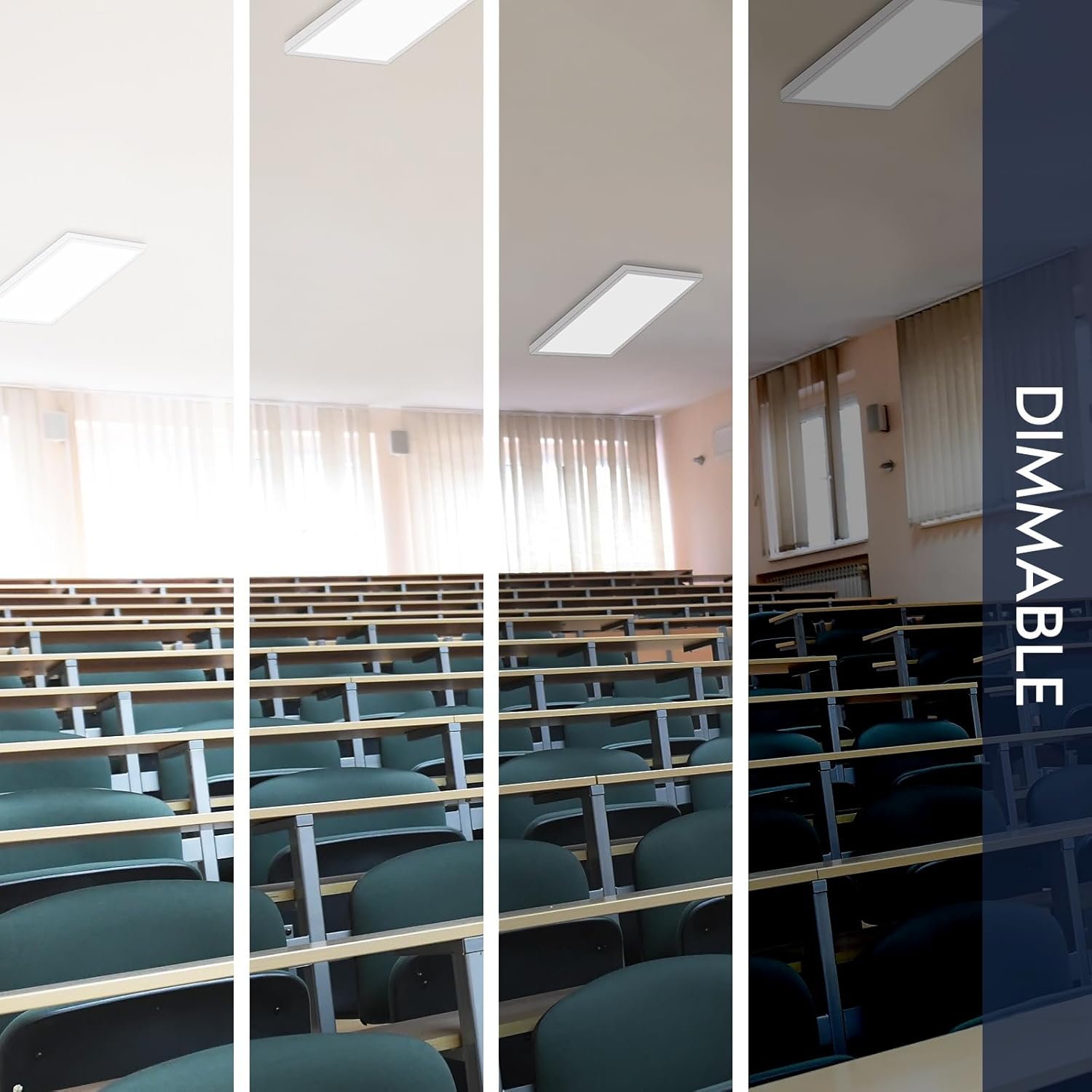 LUXRITE 1x2 FT Slim Surface Mount Panel Recessed Lighting, 5 Color Temperature Options 2700K-5000K, Dimmable LED Panel Light, 2000/2650/3300 Lumens, 18W-30W, Edge Lit, Damp Rated, ETL Listed