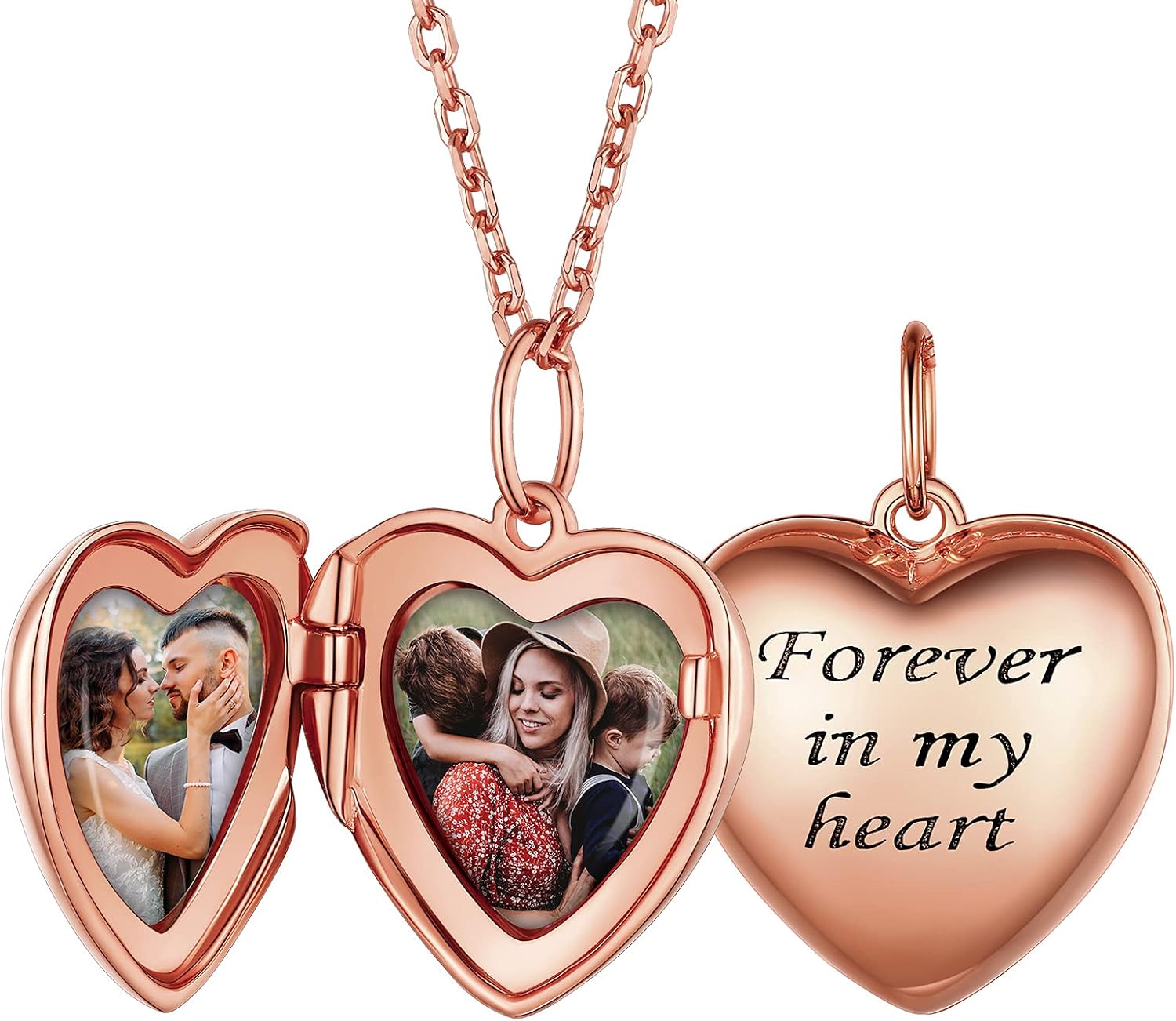 FaithHeart Sterling Silver Heart Locket Women Girls Small Picture Custom Lockets Pendant Necklace with Gift Packaging