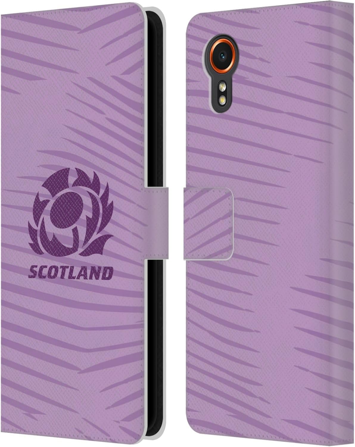 Head Case Designs Officially Licensed Scotland Rugby Away 2025/26 Crest Kit Leather Wallet Case Compatible with Samsung Galaxy Xcover7 5G