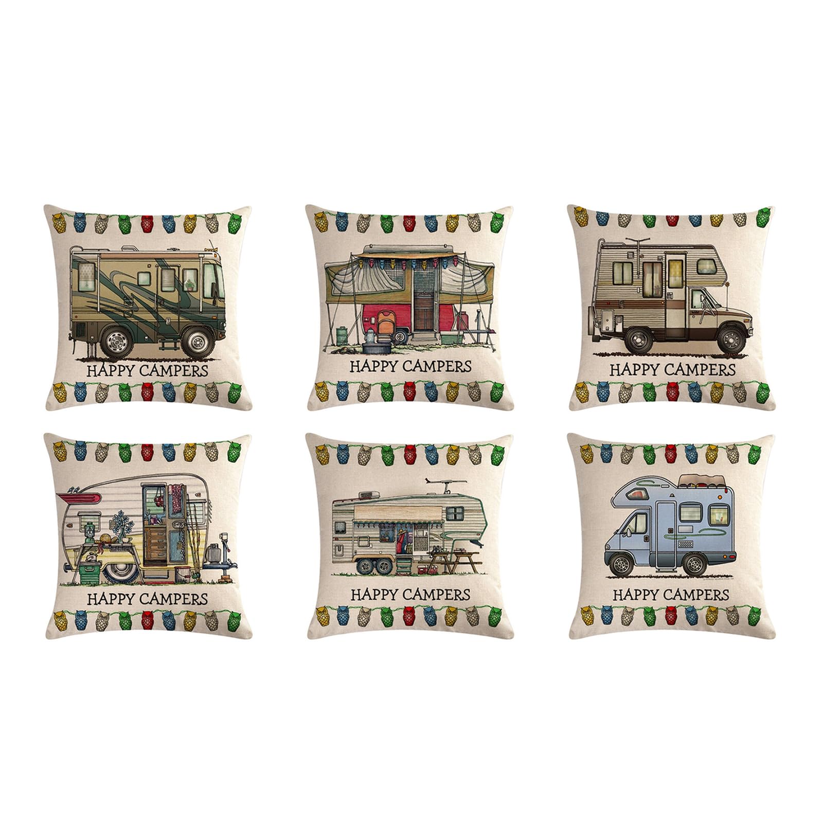 PIXZCSA Pine Decor Christmas Mylar Balloons 6 Pack Pillow Covers Eco Friendly Durable Comfortable Handmade Cotton Linen Add