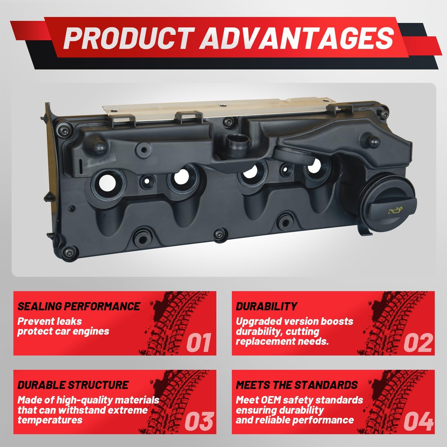03L103469R Upgraded Engine Valve Cover with Gasket Compatible with Volkswagen Passat 2012 2013 2014 2.0L Diesel