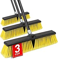 Vista 10 de KeFanta Escoba de empuje de 18 pulgadas para exteriores, escoba resistente con mango largo de 63 pulgadas para terraza, entrada, garaje, patio