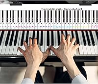 Vista 6 de Teclado de 88 teclas para principiantes, teclado de piano, simulación de dedos, guía de práctica, ayuda para la enseñanza, tabla de notas, cartón
