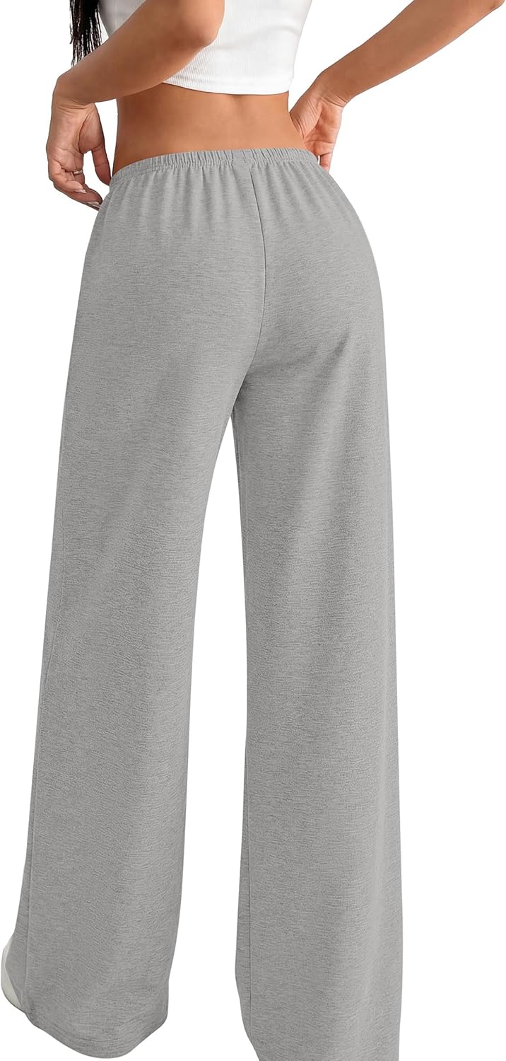 Okiwam Women's Wide Leg Sweatpants Casual Lounge Travel Pants Workout Joggers Fall Fashion Outfits 2026 Spring Clothes - Image 3