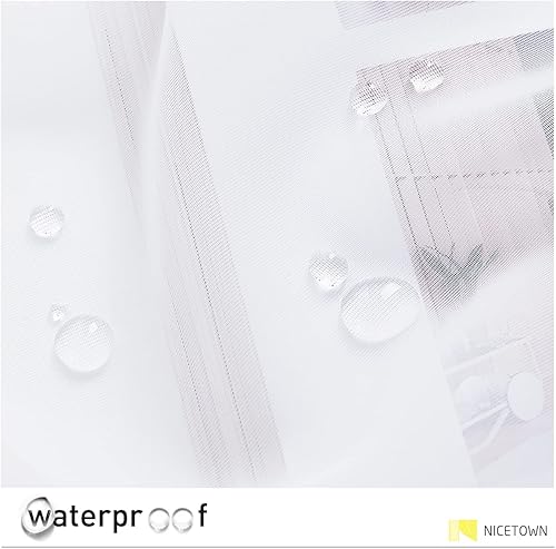 Vista 22 de Cortinas transparentes con ojales para exteriores Nicetown Blanco