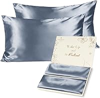 Vista 15 de Yanibest Funda de almohada de satén, fundas de almohada de seda para cabello y piel con cremallera, juego de 2 fundas de almohada estándar para 20 x