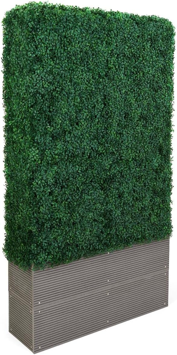 Displays2go 41" w x 72" h Faux Boxwood Hedge Panel, Weatherproof Design & UV Resistant - Green (FDFFDTL1)
