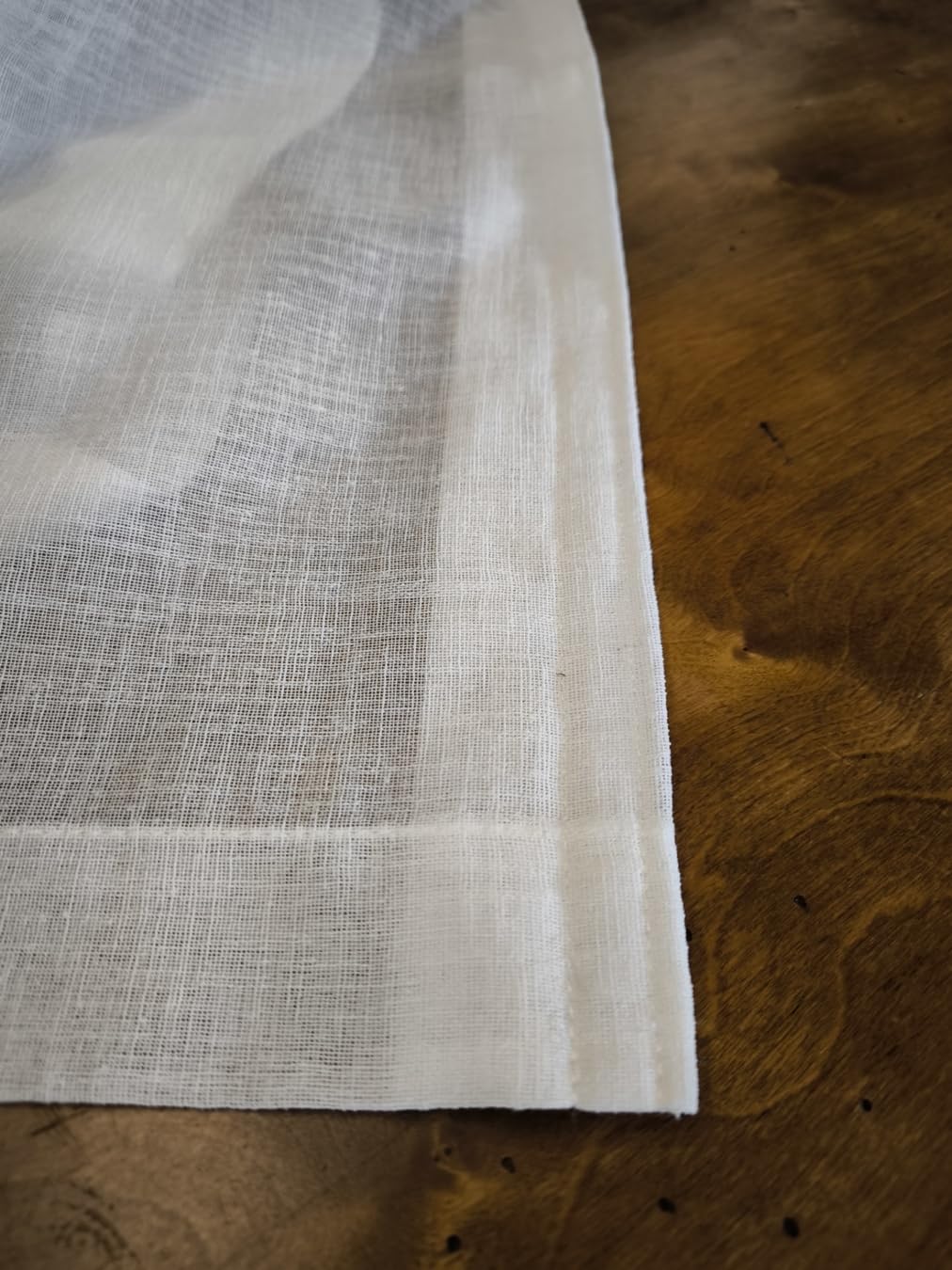 Tenda a Vetro Bianco Naturale – Nastro a Strappo in Alto e Tasca per Piattina in Basso – Effetto Lino - Larghezze da 35 a 90 cm – Lunghezza su Misura - 55x135 cm