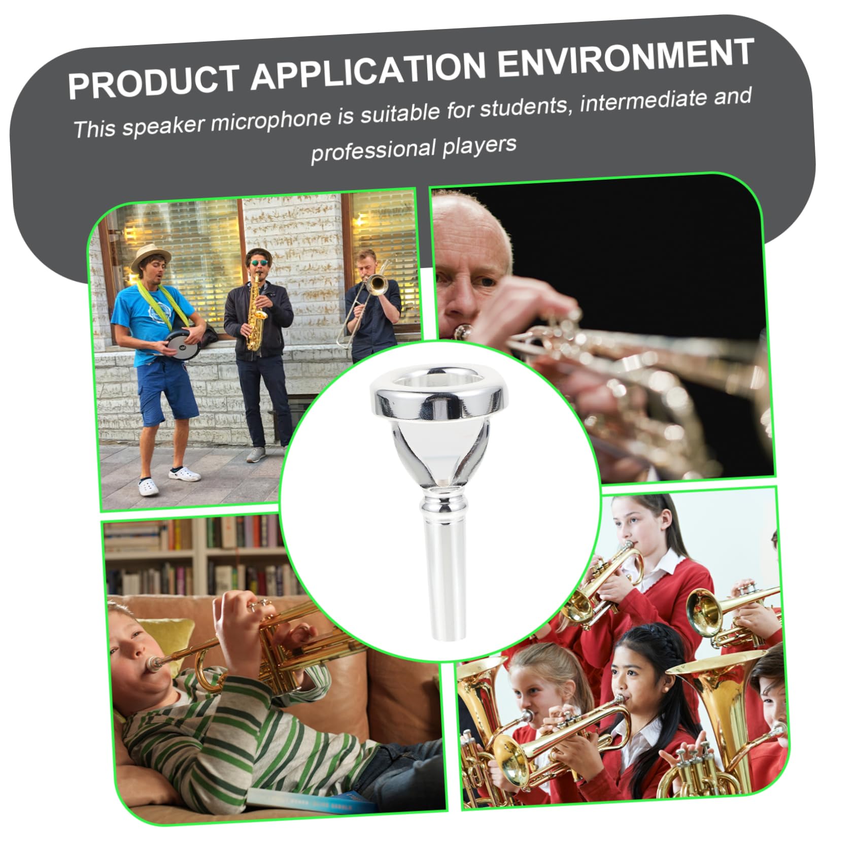 Generic Musician's Essential French Horn Practice Device Horn Mouthpiece Accessory Silver Finish