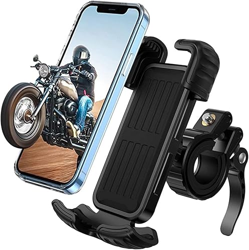 Soporte de teléfono para bicicleta, soporte de teléfono para motocicleta súper estable con bloqueo de seguridad, compatible de 4.7 a 6.8 pulgadas,