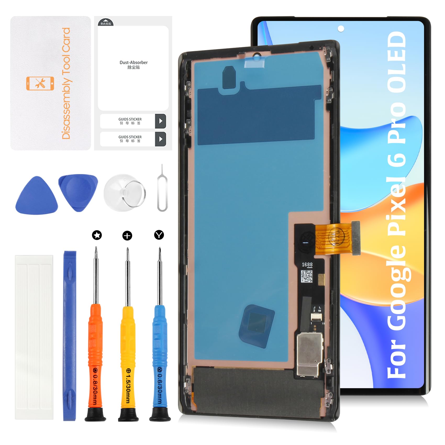 OLED for Google Pixel 6 Pro 6.7" Display Screen +Frame (Fingerprint Cable Transfer Required) LCD Screen Replacement Display Touch Digitizer Assembly