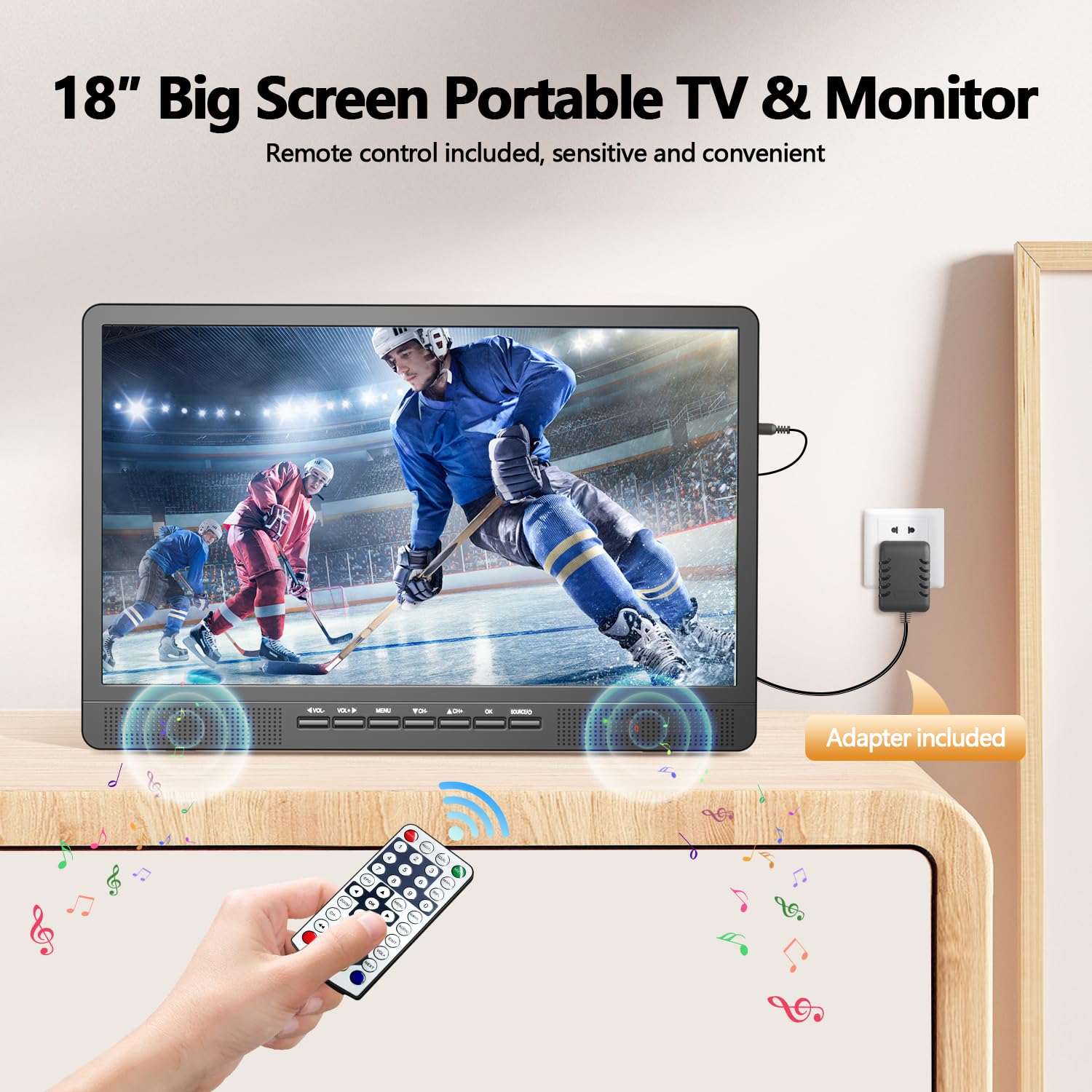 Desobry Mini TV LCD 18 Pollici Campeggio - Dettaglio