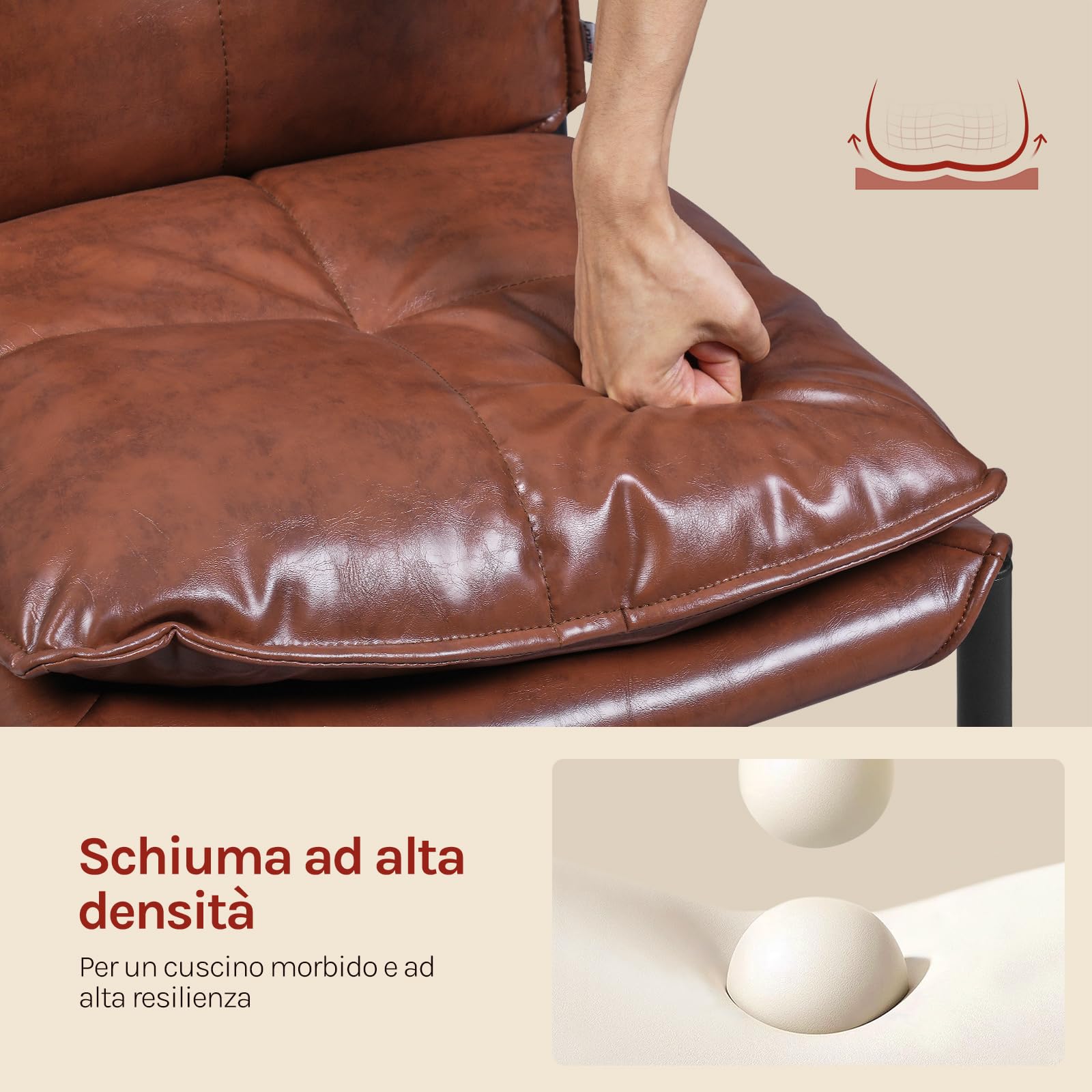 WOLTU Set di 4 Sedie Sala da Pranzo con Schienale Alto