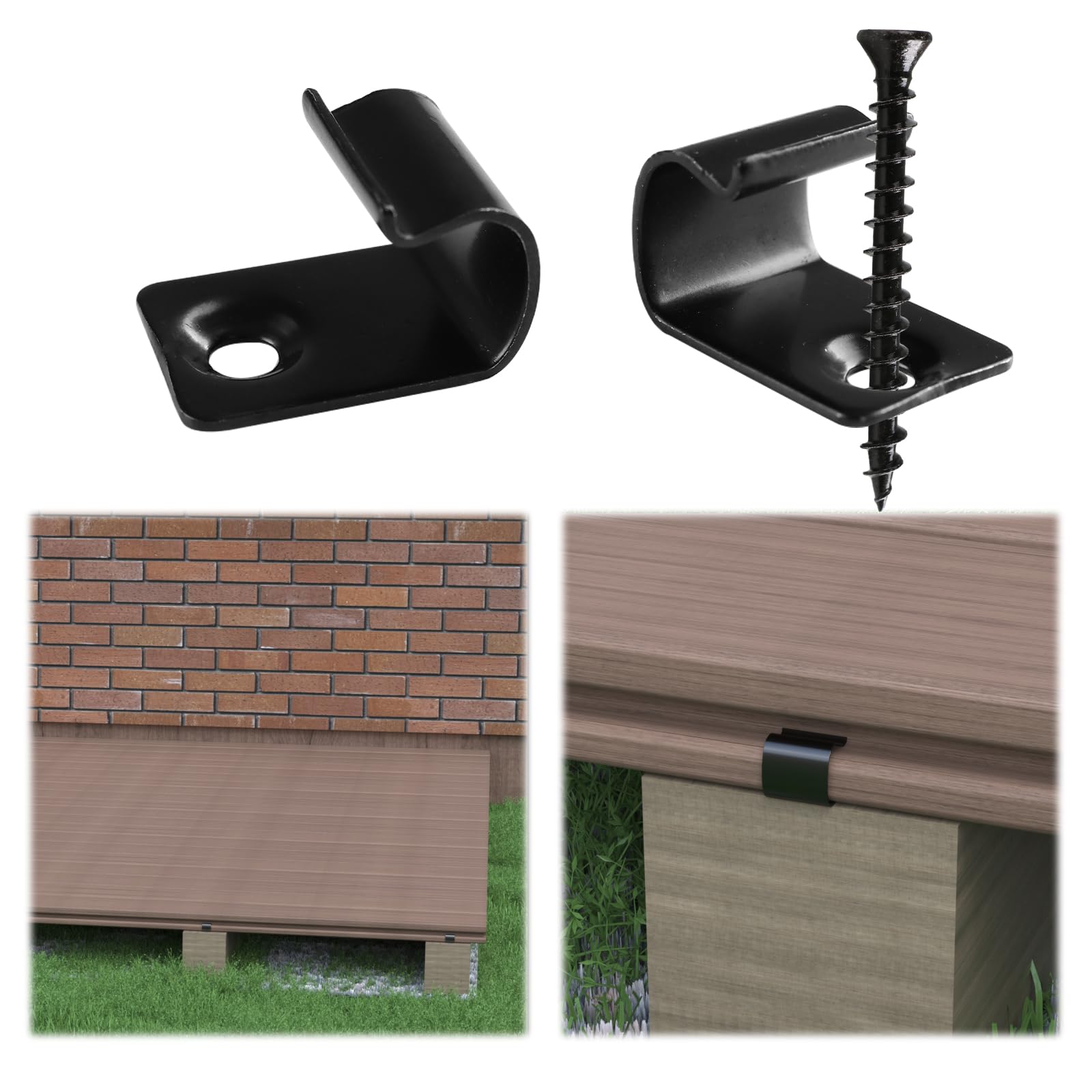 Muzata120PCS Deck Starter Clips Stainless Steel Universal Starter Deck Clips for 1500 SQ. FT. of Decking Board Start Clips Hidden Fasteners M028