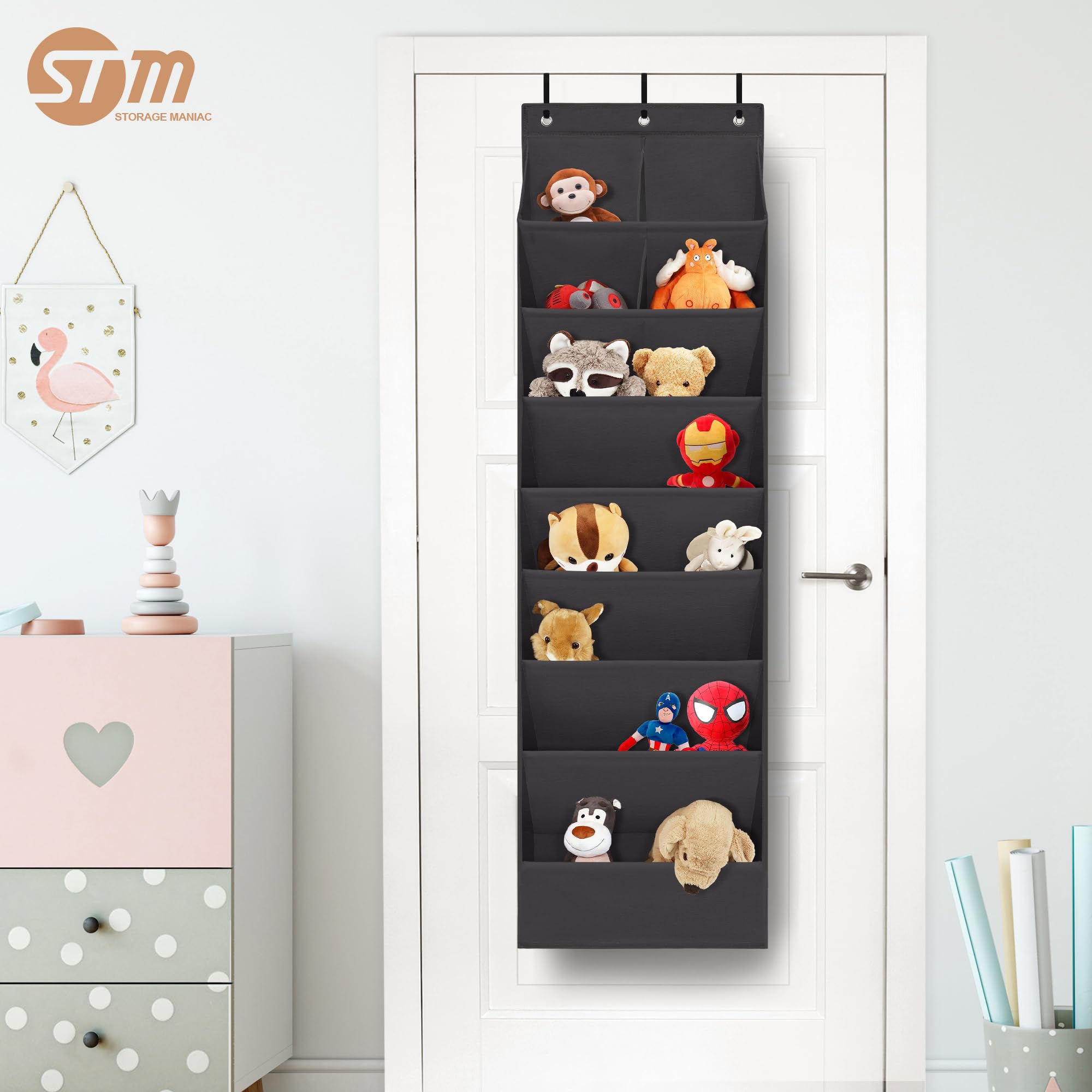 STORAGE MANIAC Organizador de zapatos resistente para colgar sobre la puerta con bolsillos grandes y profundos, organizador de zapatos para armario, organizador de almacenamiento de zapatos,