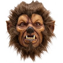 Werewolf Mask Adult Halloween Animal Scary Wolf Mask with Faux Fur