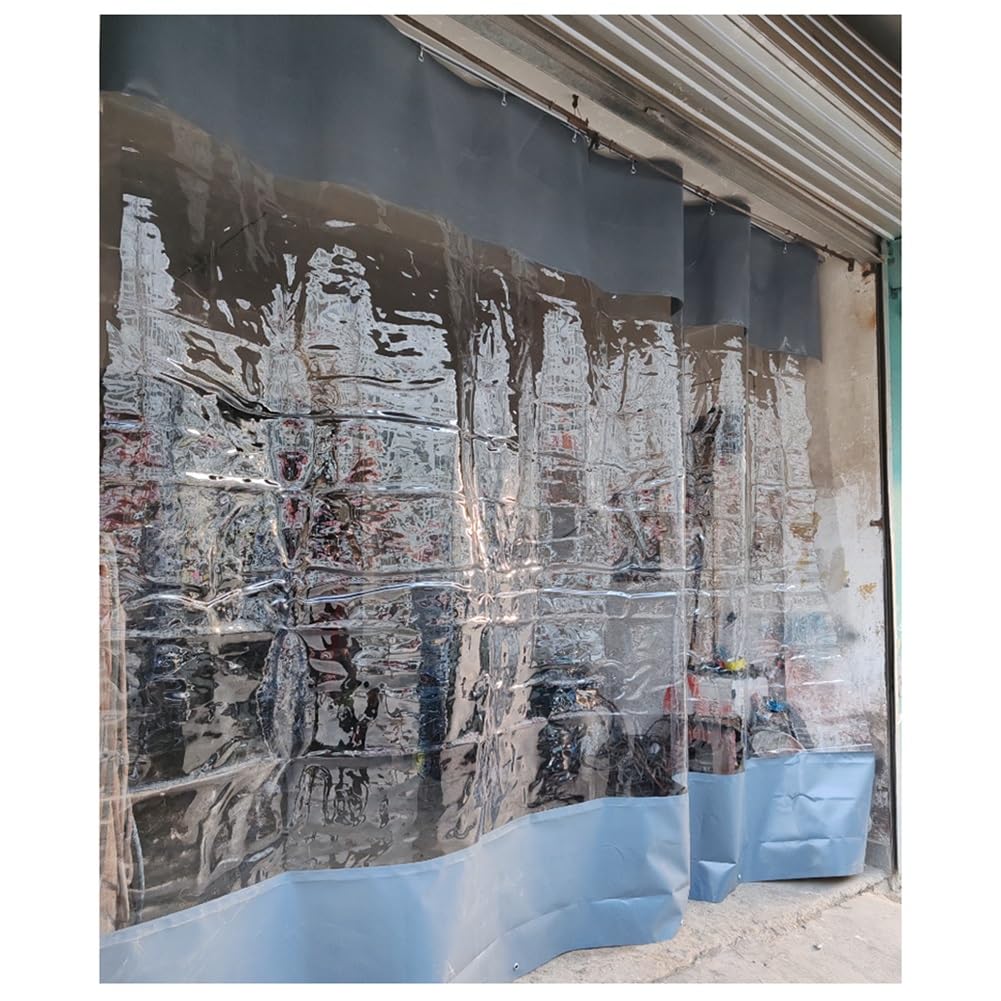 Wash Bay Gardinen, transparente, wasserdichte Outdoor-Gardinen, Vinyl-Planenpaneele mit Ösen für Pergolen, Balkone, Veranden und Pavillons – 2,5 x 2,5 m (8,2 x 8,2 Fuß), ideal zum Wetterschu