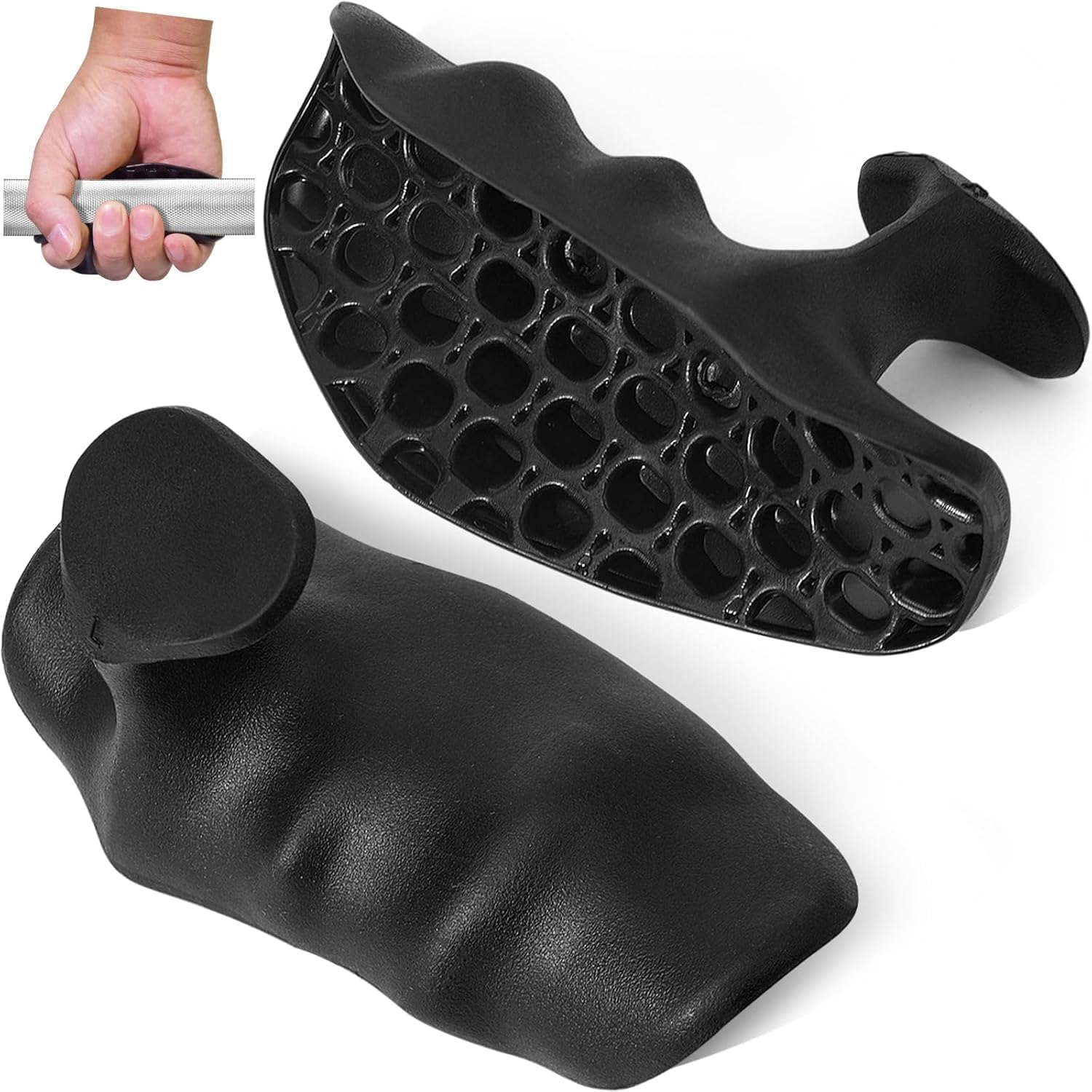 SUVIKSHA Anti-Slip Workout Grips | Gym Grips Weight Lifting Grips, Ergonomics Workout Rubber Fingerless Anti-Slip Rypt Grip Hand Protector Gloves for Exercise, Weight Lifting, Dumbbell-image-2