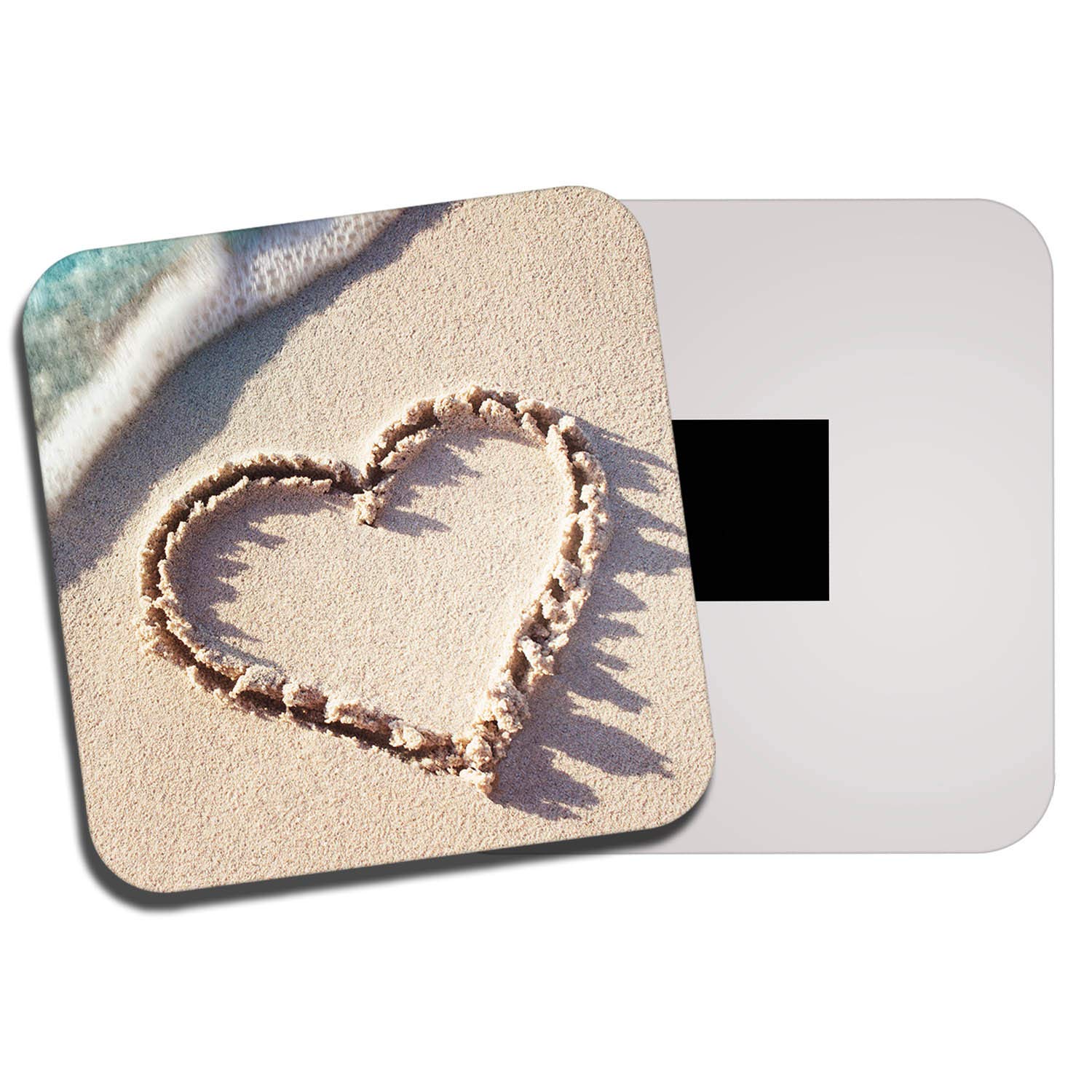 Destinationvinyl Multicolor 1 X Love Heart Fridge Magnet - Beach Sand Wife Girlfriend Cute Seaside #8717
