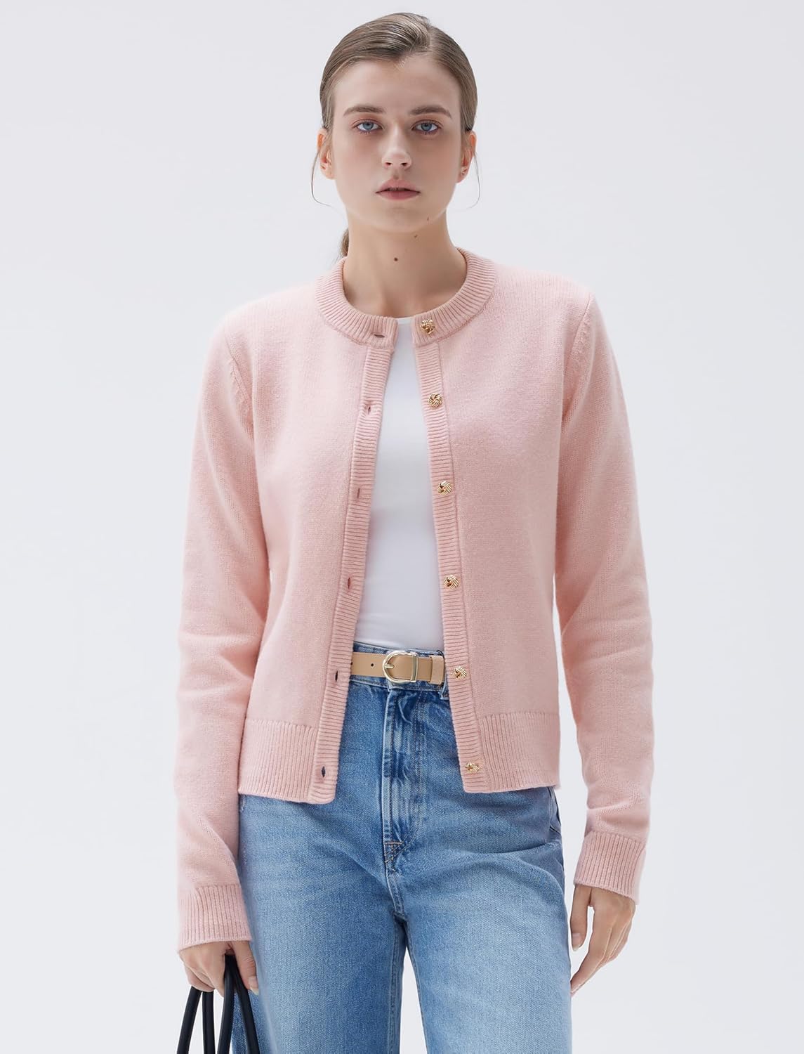 SUUKSESS Women Chunky Cashmere Blend Cardigan Sweaters Trendy Fall Fashion Button Up Long Sleeve Knit Outfits - Image 2