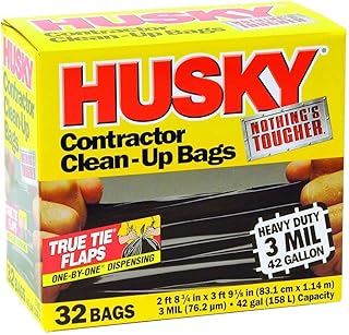 Husky HK42WC032B 42-Gallon Contractor Clean-Up Bags, 32-Count ( x2 )