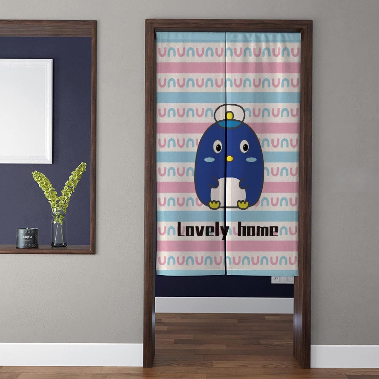 のれん おしゃれ 目隠し 北欧 インテリア 雑貨 ロング玄関 間仕切りカーテン 暖簾 ペンギン キッチン 居酒屋 カラー2 飲食店