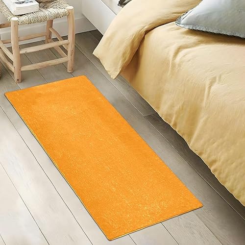 Miniatura 5 de Tapetes de baño de felpa naranja oscuro, parte trasera de goma antideslizante, lavable a máquina, tapete absorbente de agua para baño, 39 x 20