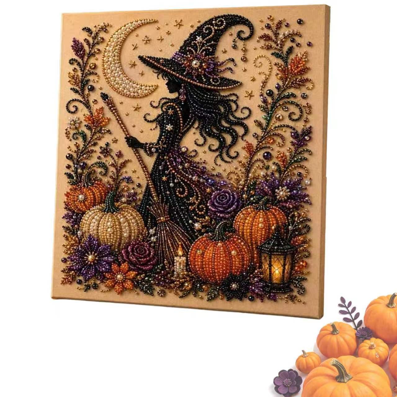 RIVODXIV Halloween Ghost Pearl Art DIY Kit, Pearl Diamond Art(C)
