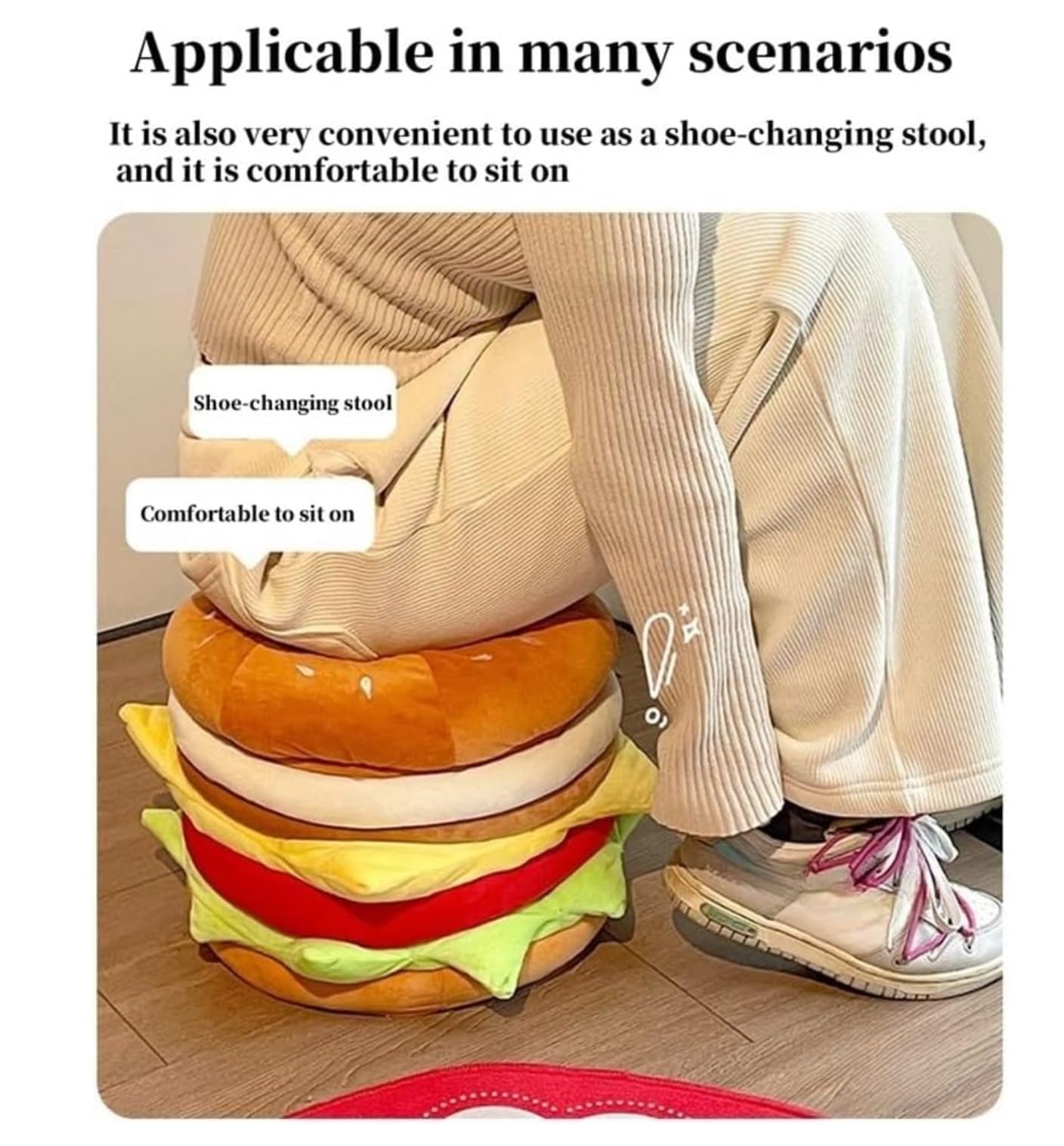 Ottomana Salón Taburete con Forma De Hamburguesa Y Espacio For Guardar Zapatos En La Entrada del Dormitorio Asiento Extra