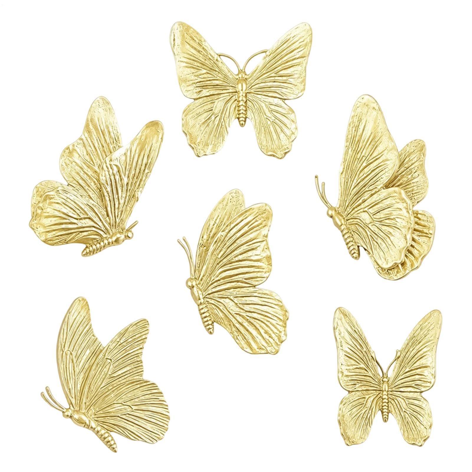 Generisch Decorazione da parete a forma di farfalla, 6 pezzi, in resina