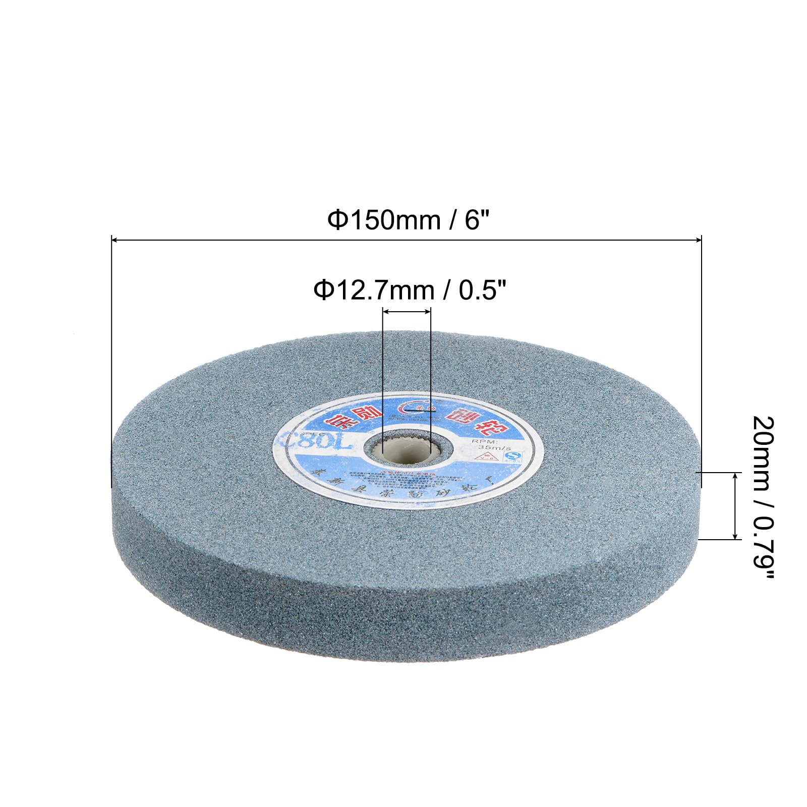 Meules d'Établi de 6 Pouces en Carbure de Silicium Vert GC 80 Grains, Meuleuse de Surface