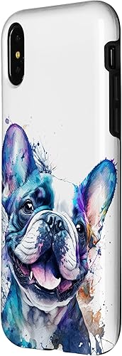 Miniatura 8 de Funda para iPhone 13 Pro Max Cute Frenchie Watercolor Splash Frenchie Puppy