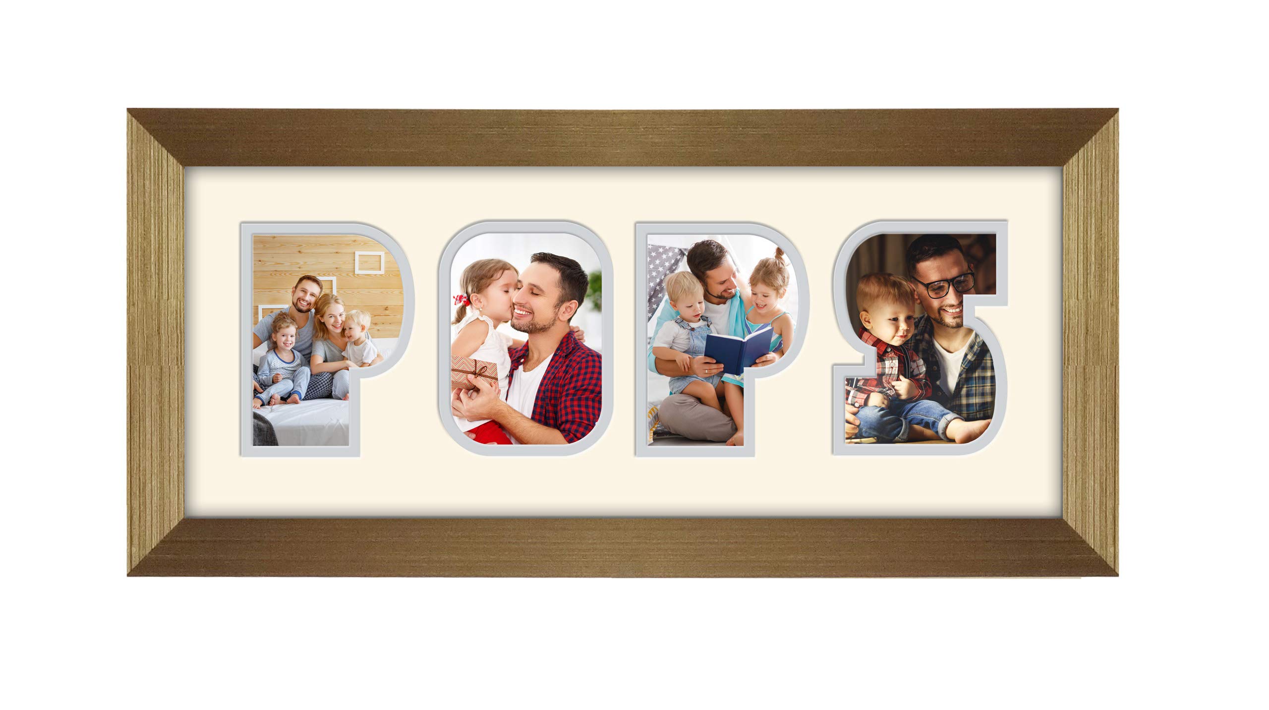 Photos In A Word Gold Finish Frame Cream Mount Grey Inside Pops Photo Frame Word Photo Frame 1248-Bb (Gold Finish Frame Cream Mount Grey Inside)