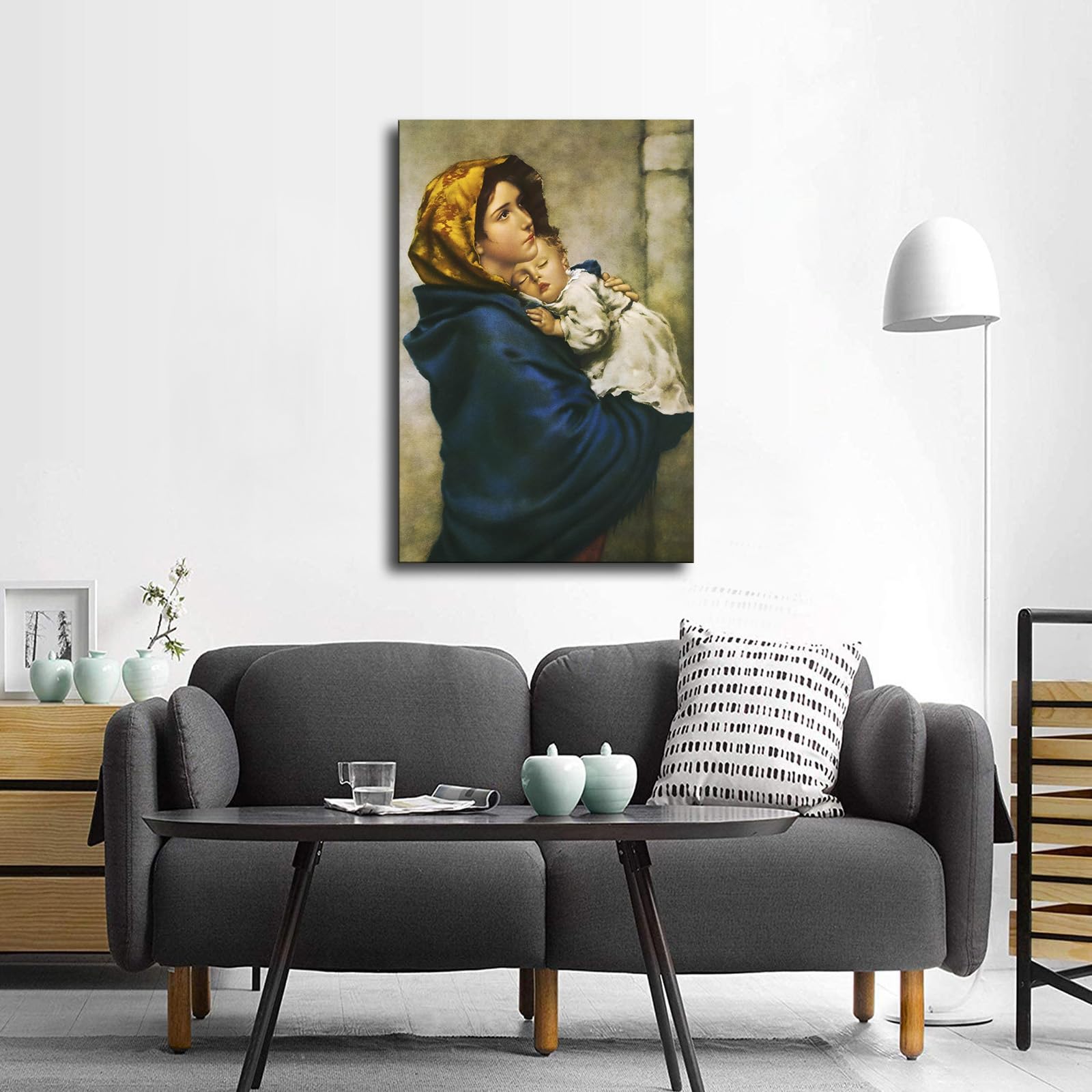 Cuadro 'Madonnina' De Ferruzzi - Impresión Fine Art Sobre Lienzo Con Efecto Pinceladas, 50x70 Cm, Listo Para Colgar - Hecho En Italia