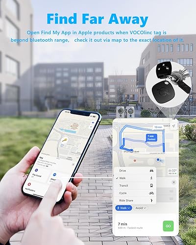 Miniatura 4 de VOCOlinc Buscador de llaves, localizador de artículos de rastreador de equipaje compatible con Find My (solo iOS), rastreador Bluetooth inteligente