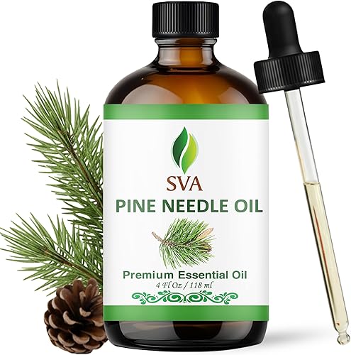 SVA Pine Needle Essential Oil – 4 Fl Oz – 100% Natural Pine Needle Oil - for Diffuser, Hair Care, Face, Skin Care, Aromatherapy, Scalp and Body
