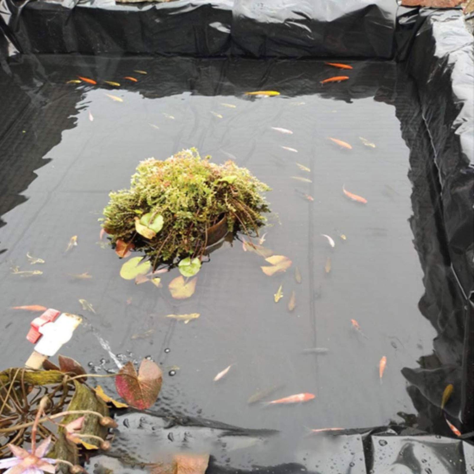 Genérico Revestimiento Flexible, Impermeable y precortado para estanques - Lámina paisajística Negra Resistente al desgarro para estanques de Peces, embalses y acuicultura - Solución Duradera para fu