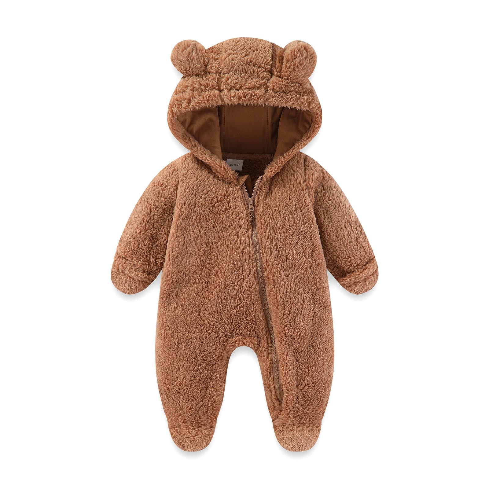 UVIPC Newborn Baby Bear Fleece Outfit Footie Jumpsuit
