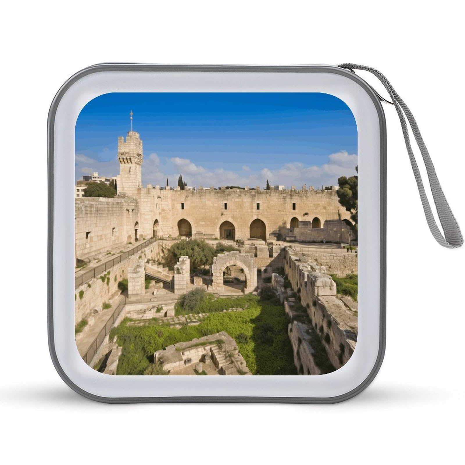 VstaDank Israel at The Tower of David 40 Capacity Protective Case Storage Organizer for Folders, Brochures, Portable Disc Album, Disc Holder for Car, CD and CD or CD