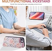 Vista 117 de UEEBAI Funda tipo cartera para iPhone 15 Pro Max con tarjetero, cubierta de cuero PU con soporte, bloqueo RFID, doble cierre magnético, relieve