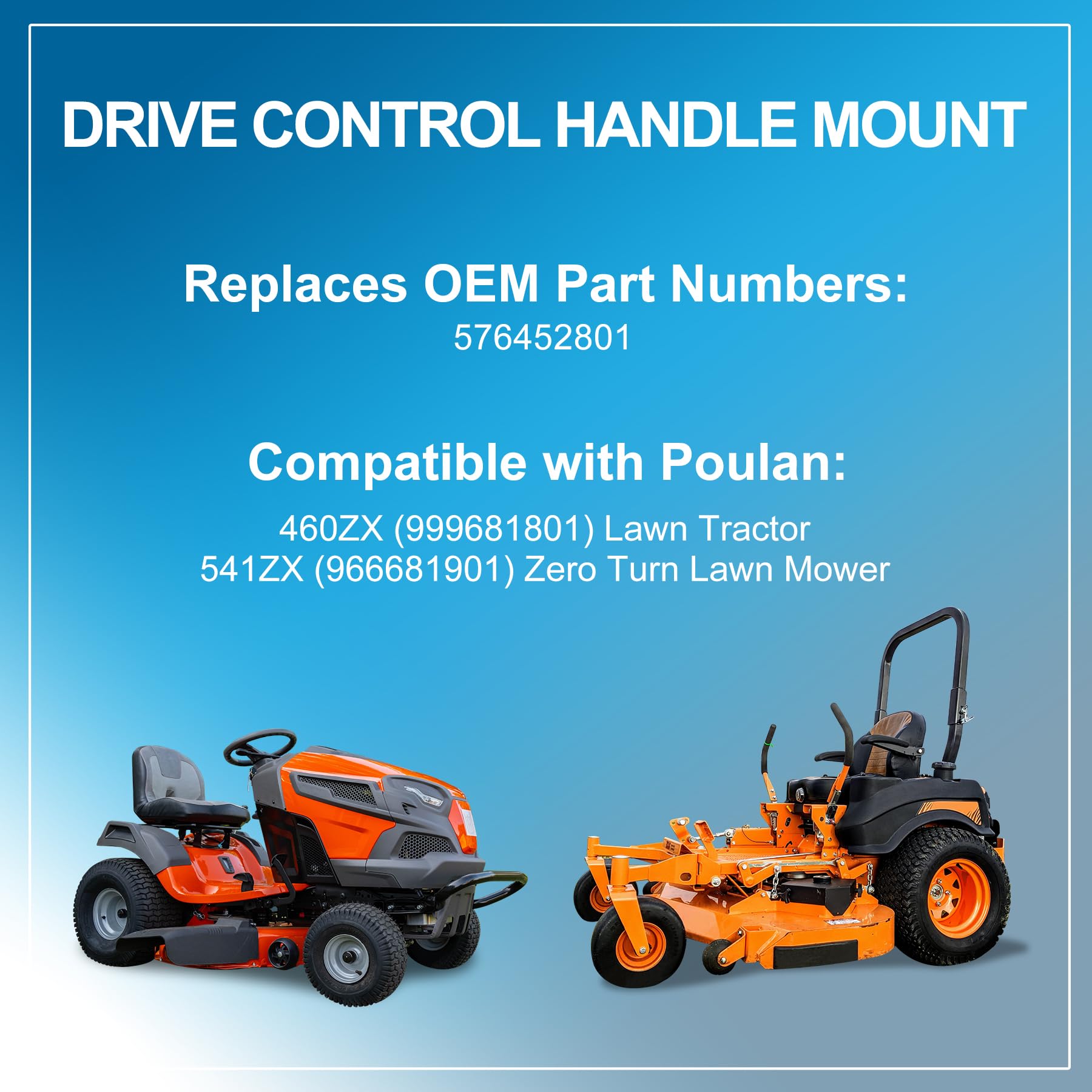 576452801 Soporte de control de transmisión, paquete de 2 controles de accionamiento de montaje de mango compatibles con cortacésped Husqvarna Zero Turn RZ5424 MZ6128 EZ4824 y más cortacésped
