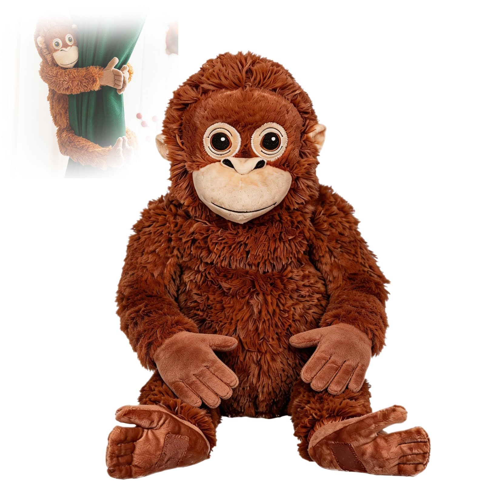 Punch Monkey Plush Stuffed Animal, 66cm Soft Orangutan Home Car Decoration for Adult Fans