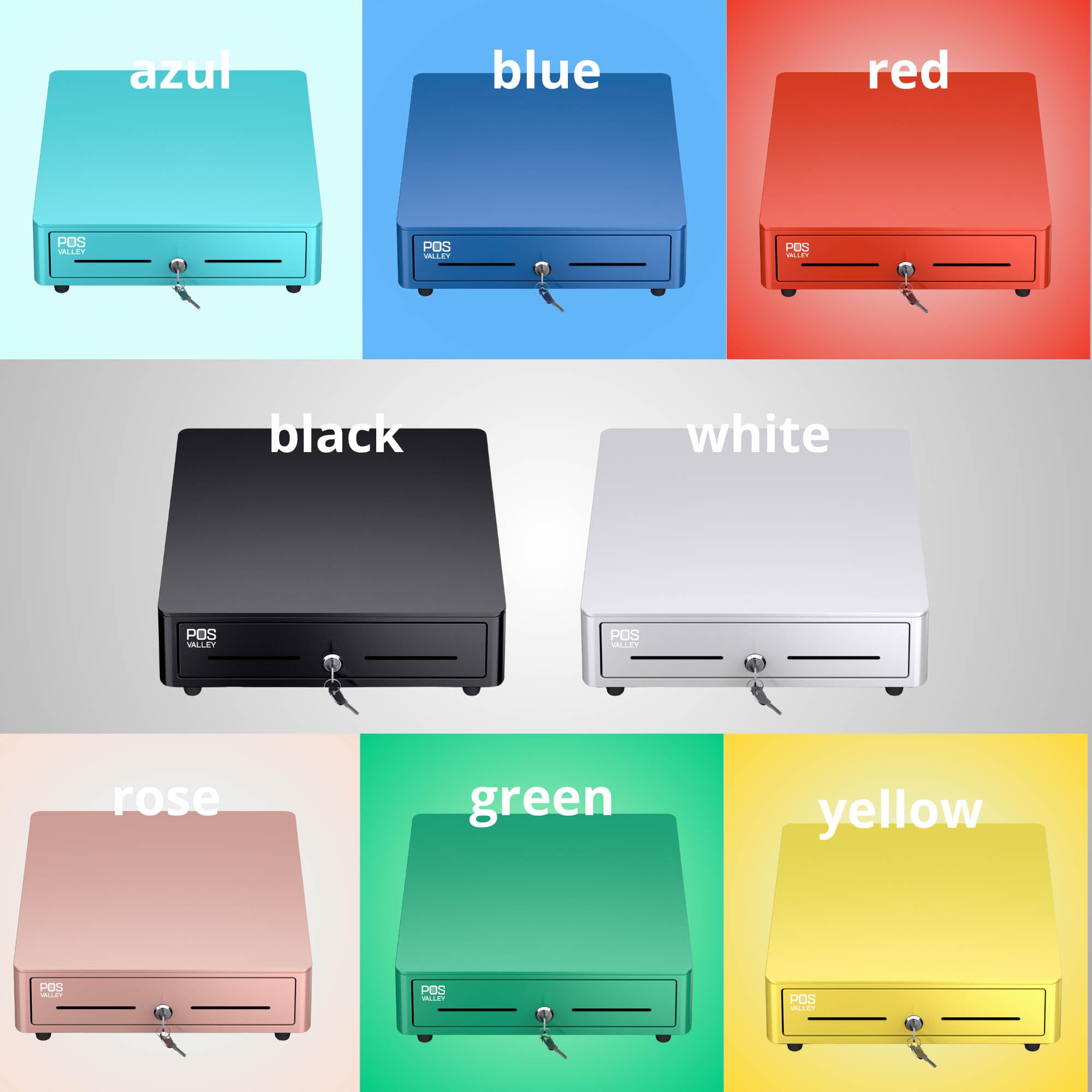 Cassetto Cassa Piccolo Mini In Ferro con Angoli Rotondi, 4 Scomparti Banconote/ 8 Monete (euro), Apertura Automatica RJ11/12, POS Stampante e Registratore di Cassa - 33x35 cm (Nero)