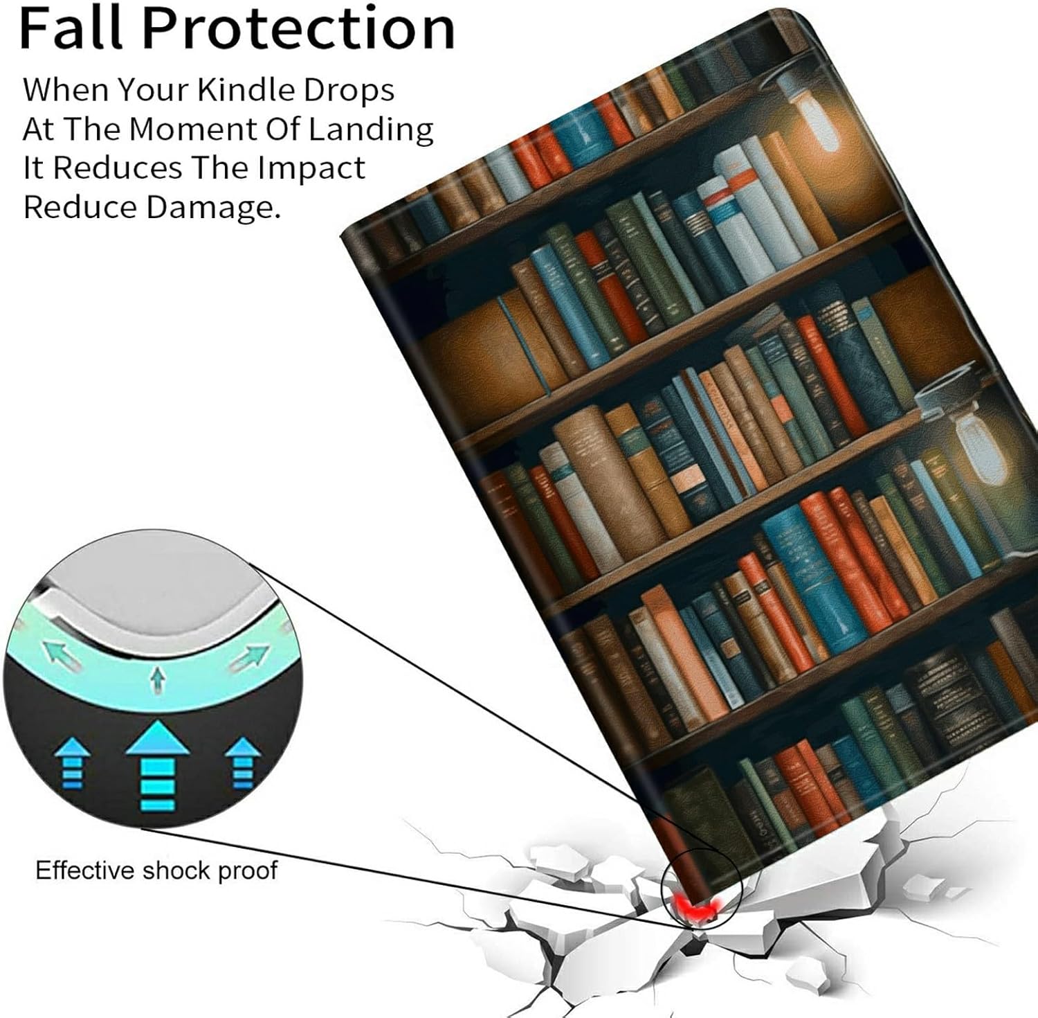 Case for 7" All-New Kindle Paperwhite (12th Generation, 2024 Released) PU Leather Cover with Auto Sleep Wake for Kindle Colorsoft Signature Edition, Bookshelf